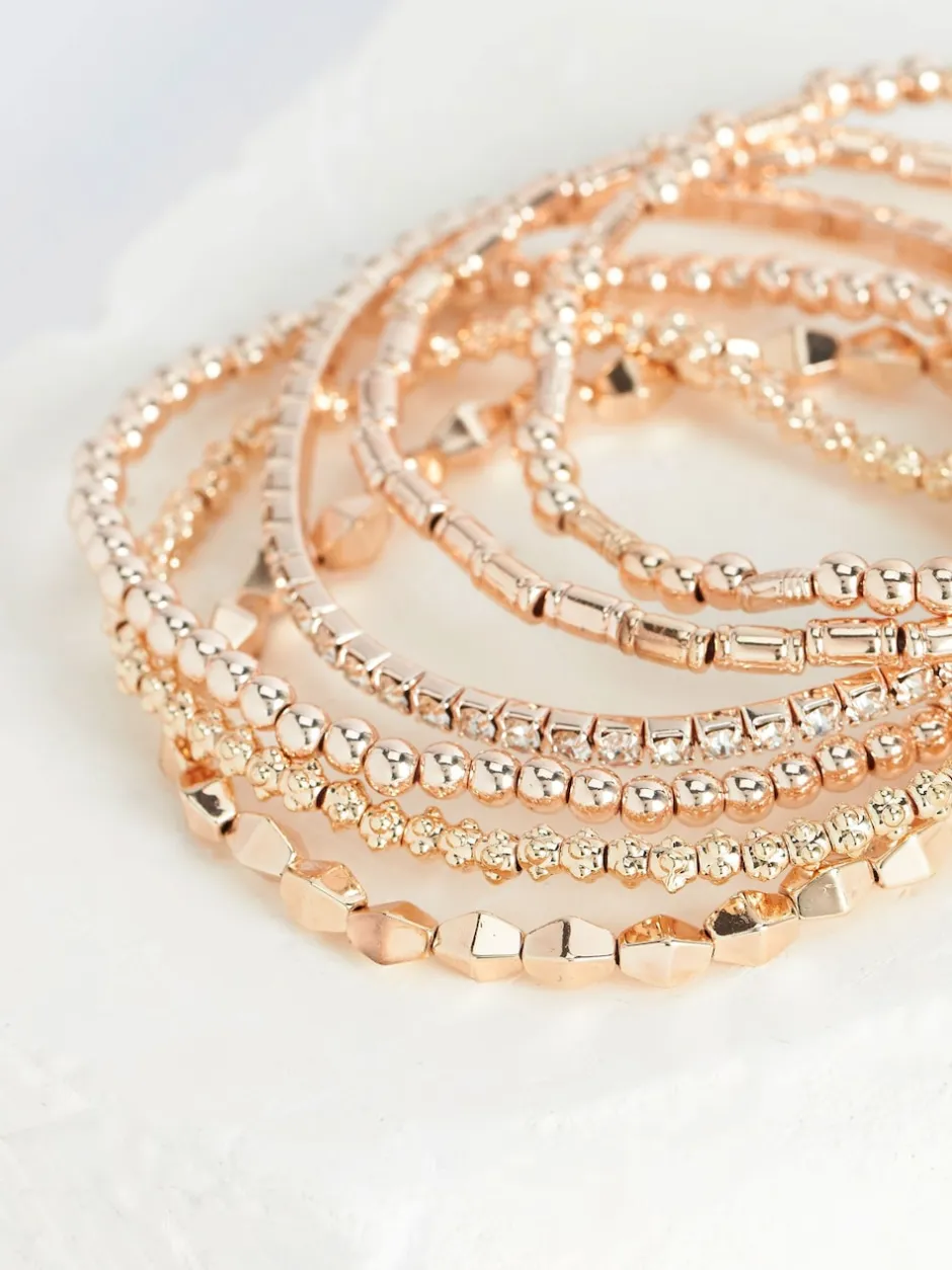 Next Ton d'or de rose - Lot de bracelets extensibles scintillants