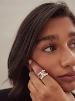 Next Tonalité argentée - Bague scintillante Interlink Sale