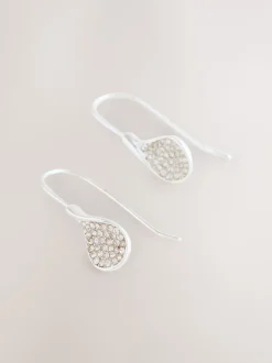 Next Tonalité argentée - Boucles d’oreilles gouttes pétales scintillantes Best