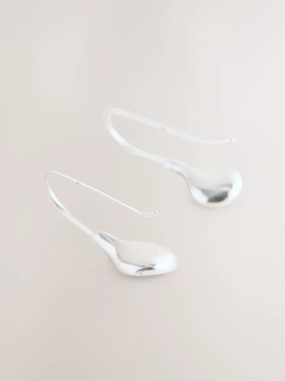 Next Tonalité argentée - Boucles d’oreilles gouttes pétales scintillantes Best