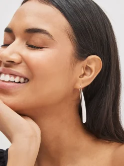 Next Tonalité argentée - Boucles d'oreilles traversantes