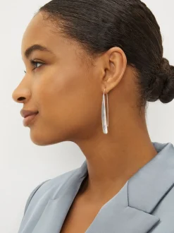 Next Tonalité argentée - Boucles d'oreilles traversantes