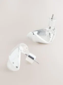 Next Tonalité argentée - Boucles d'oreilles Bouton Best