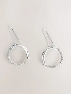 Next Tonalité argentée - Boucles d’oreilles cercle ouvert avec détail scintillant