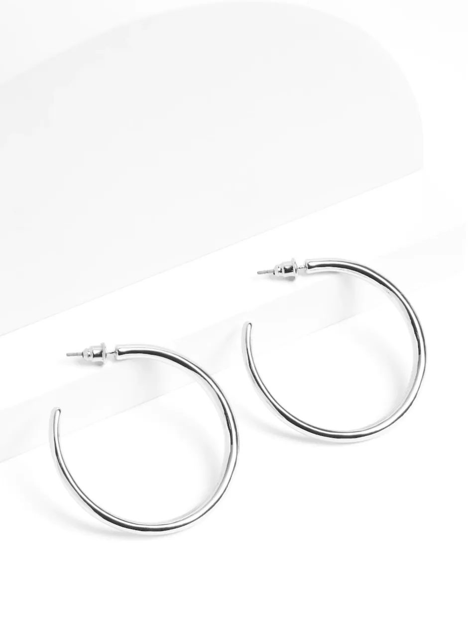 Next Tonalité argentée - Boucles d'oreilles créoles fuselées Best