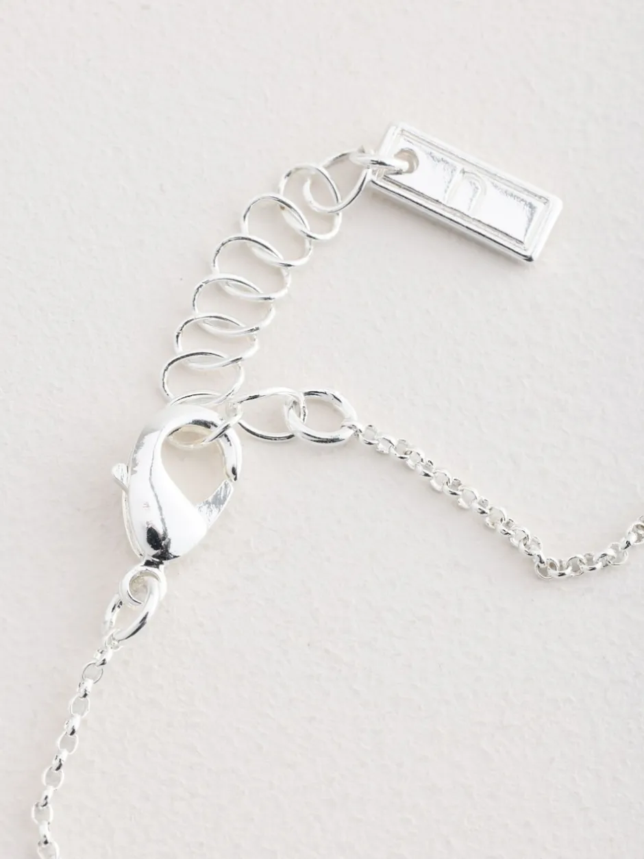 Next Tonalité argentée - Bracelet de cheville avec cœur pavé New