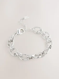 Next Tonalité argentée - Bracelet à grosse chaîne à maillons doubles Clearance