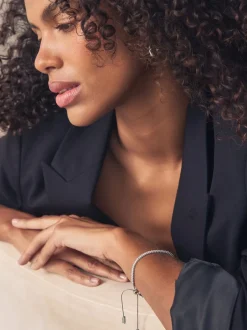 Next Tonalité argentée - Bracelet extensible à pierres baguettes Best