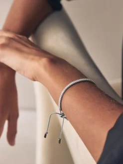 Next Tonalité argentée - Bracelet extensible à pierres baguettes Best