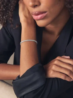 Next Tonalité argentée - Bracelet extensible à pierres baguettes Best