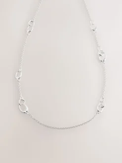 Next Tonalité argentée - Collier long avec chaîne à maillons New