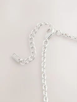 Next Tonalité argentée - Collier long avec chaîne à maillons New