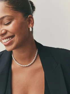 Next Tonalité argentée - Collier chaîne lisse Discount