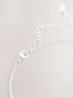 Next Tonalité argentée - Collier à pendentif cercle entrelacé New