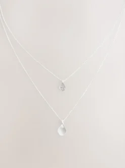 Next Tonalité argentée - Collier multi-couches à pétales scintillants Sale