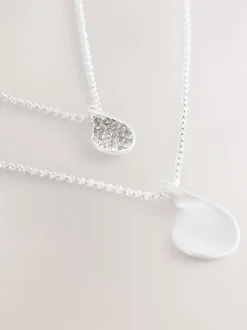 Next Tonalité argentée - Collier multi-couches à pétales scintillants Sale