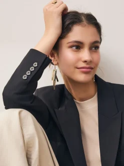 Next Tonalité d'or - Boucles d’oreilles Fan Cascade Statement Outlet