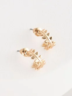 Next Tonalité d'or - Boucles d’oreilles mini feuille Sale