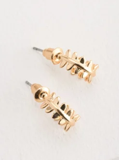 Next Tonalité d'or - Boucles d’oreilles mini feuille Sale
