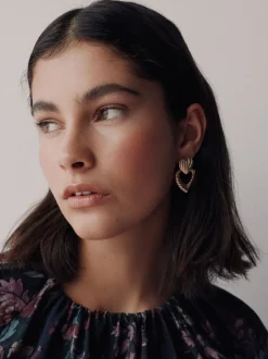 Next Tonalité d'or - Boucles d’oreilles Cœur Statement Clearance