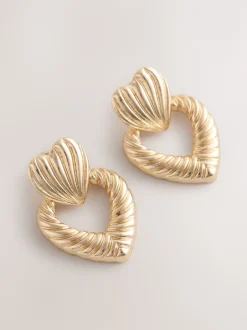 Next Tonalité d'or - Boucles d’oreilles Cœur Statement Clearance