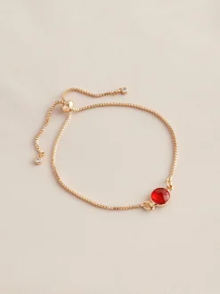 Next Tonalité d'or - Bracelet Birthstone à nœud coulissant Hot