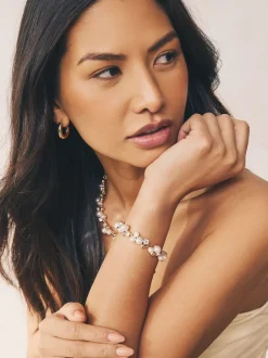 Next Tonalité d'or - Bracelet extensible effet perles scintillantes Sale