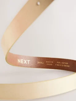 Next Tonalité d'or - Ceinture Regular Statement en cuir à boucle Online