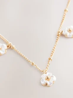 Next Tonalité d'or - Collier à pendentif fleur Discount