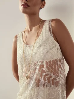 Next Tonalité d'or - Collier long à fleurs