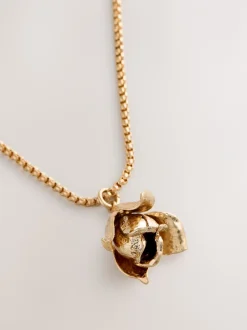 Next Tonalité d'or - Collier long à fleurs