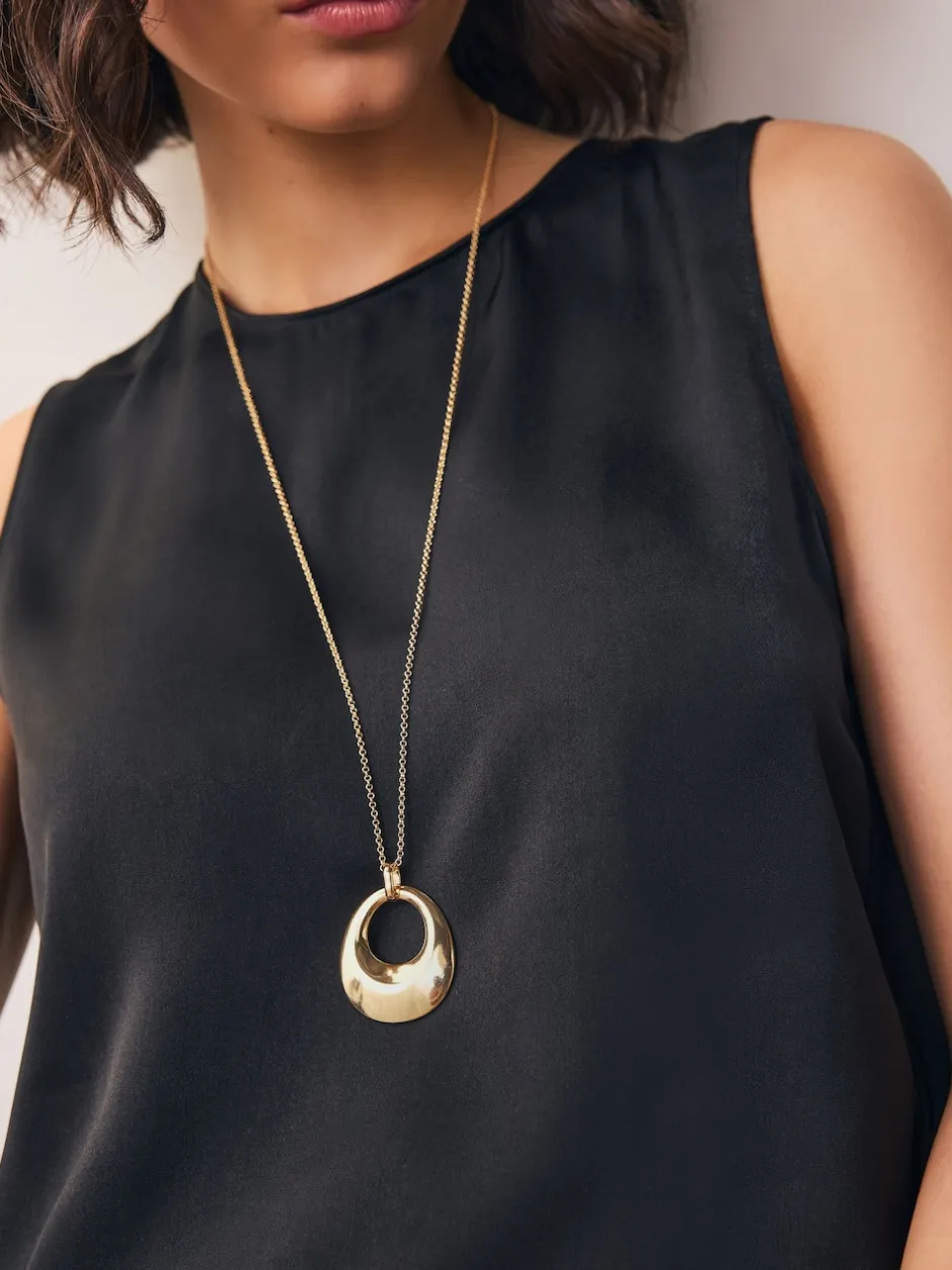 Next Tonalité d'or - Collier long à pendentif cercle ouvert Best