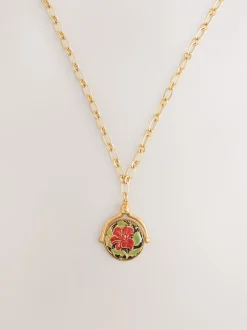 Next Tonalité d'or - Collier long Fleuri avec barre en T Best