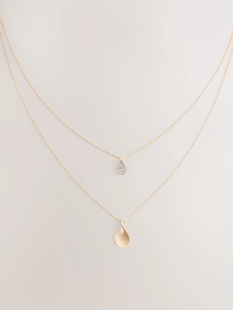 Next Tonalité d'or - Collier multi-couches à pétales scintillants Discount