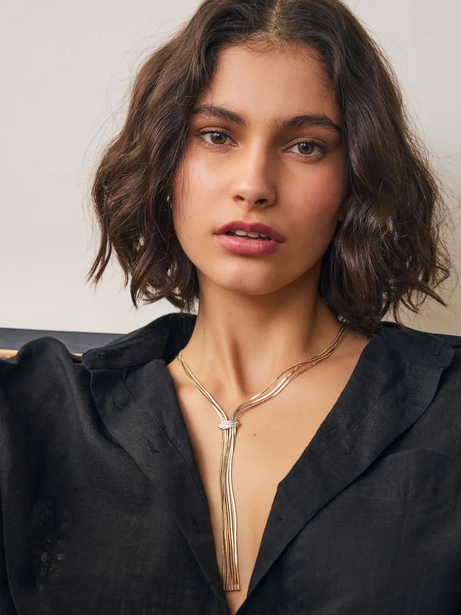 Next Tonalité d'or - Collier Slinky Chain Y Profile New