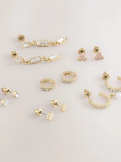 Next Tonalité d'or - Lot de boucles d’oreilles scintillantes Sale