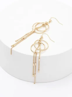 Next Tonalité d'or - Pendants d'oreilles chaîne et cercle Sale