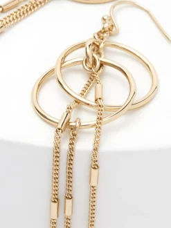 Next Tonalité d'or - Pendants d'oreilles chaîne et cercle Sale