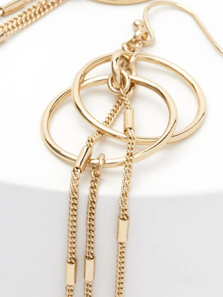 Next Tonalité d'or - Pendants d'oreilles chaîne et cercle Sale