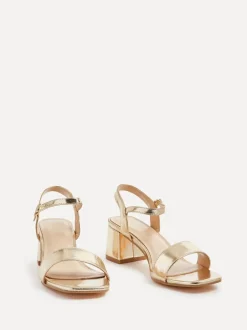 Linzi - Sandales Darcie à talons bas et épais Tonalité d'or