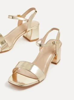 Linzi - Sandales Darcie à talons bas et épais Tonalité d'or