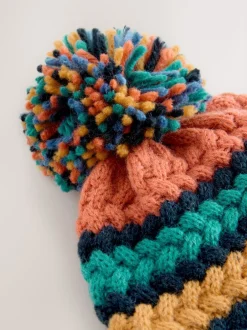 Next - Chapeau en maille bébé avec pompon (0mois-2ans) Torsade brillante cousue Online