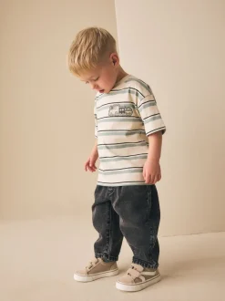 Next Train bleu/écru - T-shirt Rayure Manches courtes (3mois-7ans) (3mois-7ans) New