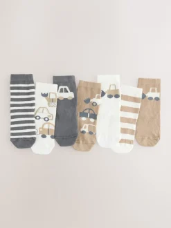 Next - Paquet de chaussettes en coton riche 7 Transport neutre Clearance