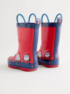Next - Bottes de pluie à poignée Transport rouge Discount