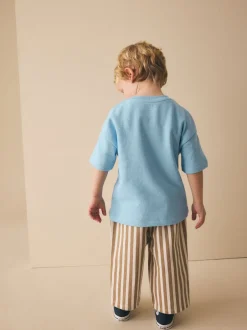 Next - T-shirt appliqué Manches courtes (3mths-7yrs) Trio petit-déjeuner bleu clair Sale