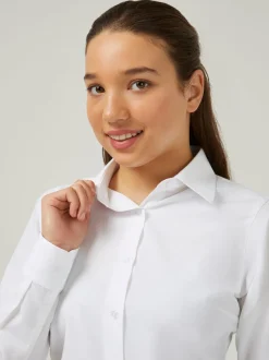 Trutex Blanc Coupe ajustée Manches longues 3 Lot School Chemises Sale