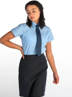 Trutex Bleu Coupe ajustée Manches courtes  2 Pack Chemises d'école Online