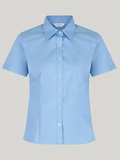 Trutex Bleu Coupe ajustée Manches courtes  2 Pack Chemises d'école Online