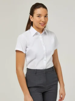 Trutex Lot de 2 chemises blanches slim à manches courtes pour l’école New
